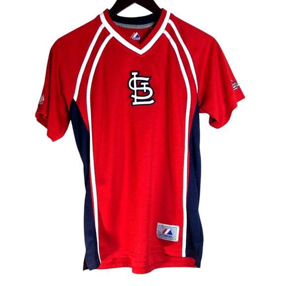 Majestic St. Louis Cardinals Red MLB Baseball Sports Team Jersey Size Large - Picture 1 of 8